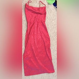 Pink Cheeta A Line Maxi Dress